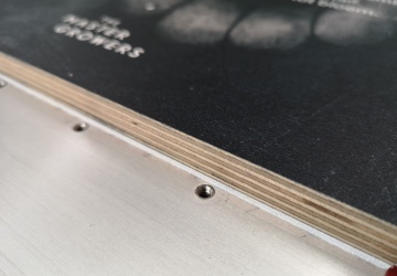 Close-up print op hout