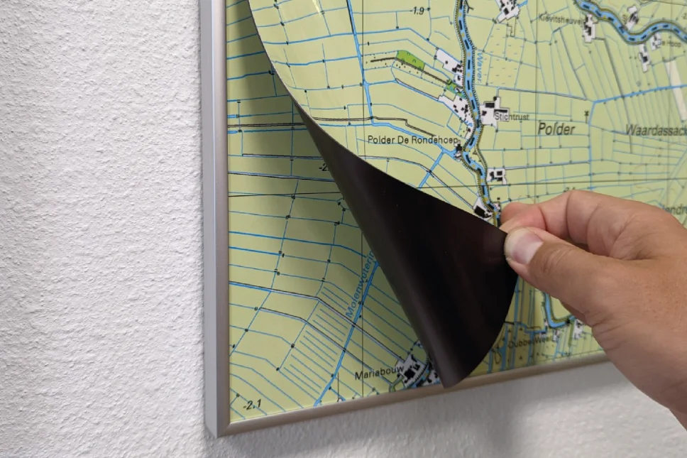 Kaart geprint op magneetfolie Kaart geprint op magneetfolie