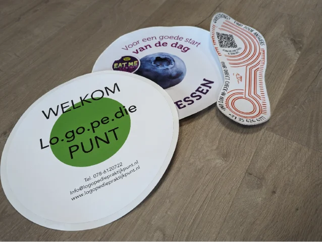 Diverse vloerstickers in vorm gesneden Diverse vloerstickers in vorm gesneden